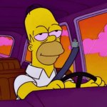 Homer Simpson Driving High