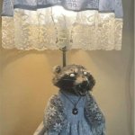 Raccoon light with a dress