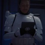 Stormtrooper reading information