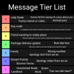 Message tier list meme