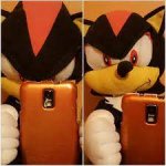 shadow plush phone looking