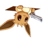 Eevee with a gun