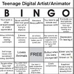 Teenage Digital artist bingo