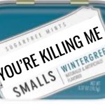 Altoids smalls | YOU’RE KILLING ME | image tagged in e | made w/ Imgflip meme maker