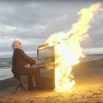 Burning piano