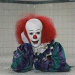 Pennywise clown in shower