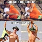 Dad with son vs daughter