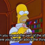Homer Simpson repeat all the stuff
