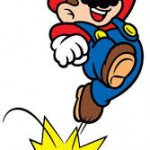 Mario jumping on goomva