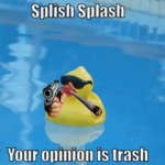 Splish Splash your opinion is trash | image tagged in splish splash your opinion is trash | made w/ Imgflip meme maker