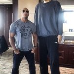 the Rock and tall guy meme