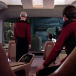 Enterprise D Bridge Behind Riker And Picard