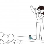 jaiden animation yelling with a megaphone