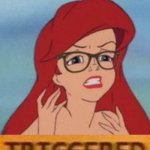 Hipster Ariel triggered meme