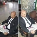 Adel Shakal reading newspaper