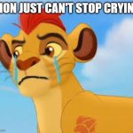 Crying kion crybaby | KION JUST CAN'T STOP CRYING | image tagged in crying kion crybaby,the lion guard | made w/ Imgflip meme maker