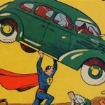 Superman destroying car