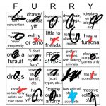 Black= no blue=on a different website red= yes | image tagged in furry bingo v2 | made w/ Imgflip meme maker