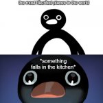 oh... crap... | You're alone at night and watching a youtube video about the most haunted places in the world; *something falls in the kitchen* | image tagged in telepurte noot noot,memes,funny,gifs,i just used the gif tag for color lol,oh wow are you actually reading these tags | made w/ Imgflip meme maker