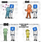 GET THIS TEMPLATE ITS CALLED facebook meter it was made by somebody else | dad; mom; me; A random 7-year-old joining the:i hate Facebook" trend | image tagged in facebook meter,meme,facebook,yes | made w/ Imgflip meme maker