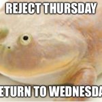 It's Wednesday my dudes | REJECT THURSDAY; RETURN TO WEDNESDAY | image tagged in it's wednesday my dudes,reject modernity embrace tradition,gifs,funny,friday night funkin,i forgor | made w/ Imgflip meme maker