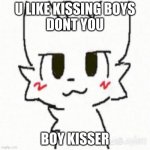 Boy Kisser | U LIKE KISSING BOYS
DONT YOU; BOY KISSER | image tagged in boy kisser | made w/ Imgflip meme maker