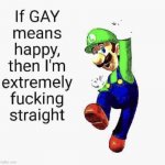 If gay means happy I’m extremely straight