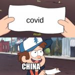 Gravity Falls Meme | covid; CHINA | image tagged in gravity falls meme | made w/ Imgflip meme maker