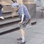 Old elderly senior woman dancing drunk TOP JPP GIF Template