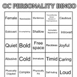 OC Personality Bingo meme