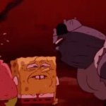 Spongebob and patrick sweating meme