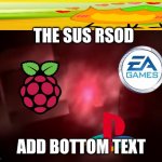 Goofy ahh rsod | THE SUS RSOD; ADD BOTTOM TEXT | image tagged in playstation 2 red screen of death | made w/ Imgflip meme maker