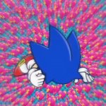 sonic punching the floor with hearts