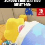 Honk shoo | SCHOOL: STARTS AT 8:00
ME AT 7:99: | image tagged in gifs,gif,kirby,sleeping | made w/ Imgflip video-to-gif maker