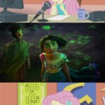 Sudden Realization Fluttershy | LOOKING; ISABELA IS REVEALED IN BRUNO'S VISION | image tagged in sudden realization fluttershy | made w/ Imgflip meme maker