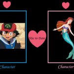 what if ash has to date ariel | image tagged in what it character has to date character,ash ketchum,ariel,the little mermaid,pokemon | made w/ Imgflip meme maker