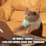 life | ME WHEN I FORGOT 1,000,000 WORD ESSAY DUE TOMOROW | image tagged in memes,gifs | made w/ Imgflip video-to-gif maker