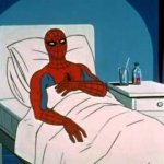 Spider-Man in bed