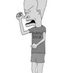 Greyscale Beavis meme