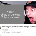 Wubzzy Reaction Blank | *insert photo of Daneliya Tuleshova here*; Wubzzy gets forced to watch Daneliya Tuleshova | image tagged in memes,daneliya tuleshova sucks,cringe,singer,kazakhstan | made w/ Imgflip meme maker
