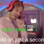 I mean it's technically true? | "Money doesn't grow on trees."; The dollar tree: | image tagged in now hold on just a second here,money,money doesn't grow on trees,funny,memes,you have been blessed for reading the tags | made w/ Imgflip meme maker