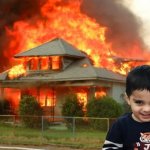 Disaster boy | image tagged in house on fire | made w/ Imgflip meme maker
