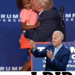 Trump kissing a kid but it’s Biden