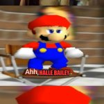 smg4 mario hates halle bailey | HALLE BAILEY | image tagged in smg4 mario hates,smg4,racist peter griffin family guy,disney,mario | made w/ Imgflip meme maker