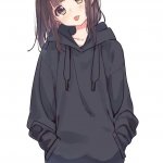 cute anime girl hoodie
