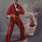Karate Kyle | They said they wouldn't fight a kid with glasses. I BLINDED THEM WITH SCIENCE. | image tagged in karate kyle,funny | made w/ Imgflip meme maker