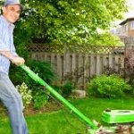 dad mowing lawn template