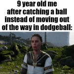 Godlike reflexes | 9 year old me after catching a ball instead of moving out of the way in dodgeball: | image tagged in gifs,middle school,god of war,heimdall,god of war ragnarok,god of war ragnarok heimdall | made w/ Imgflip video-to-gif maker