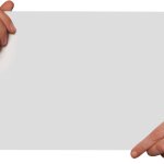 two hands holding blank paper