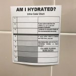 Urine color chart in black and white